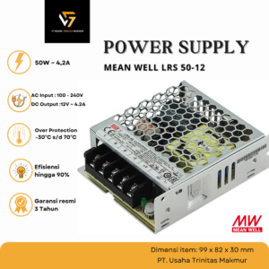MEAN WELL LRS 50-12 Power Supply 50W 12V 4.2A Single Output Switching MEANWELL [Garansi 3 tahun]