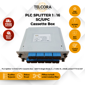 TELCORA Fiber Optic Passive Splitter PLC 1:16 SC/UPC Cassette Box FTTH