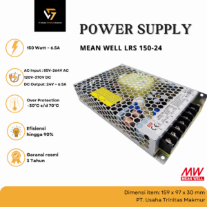 MEAN WELL LRS 150-24 Power Supply 150W 24V 6.5A Adaptor Jaring Switching PSU SMPS  [Garansi 3 tahun]