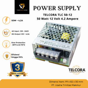 TELCORA TLC-50-12 Power Supply Switching 12V 4.2A 50W | Trafo Adapter PSU CCTV LED [Garansi 2 Tahun]