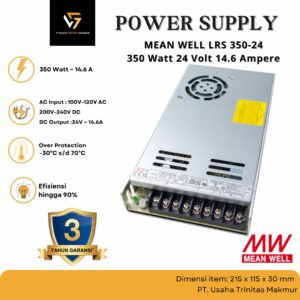 MEANWELL LRS 350 24V 14.6Ah Adaptor Power Supply Slim Barang Asli Garansi 3 Tahun
