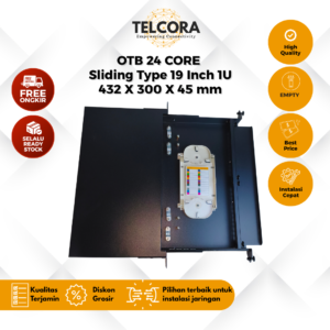 TELCORA Fiber Optic OTB 24 Core SC Sliding Type | 1U no Drawer ODF OTB 24 Core Kosong