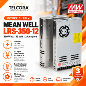 Power Supply Mean Well LRS 350-12 12V 29 Ampere 350W Original Switching PSU Trafo Garansi 3 Tahun